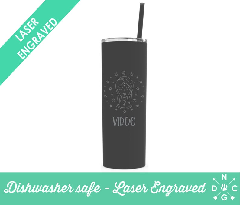 Astrology Symbols, Zodiac Tumblers, Zodiac Sign, Personalized Tumbler, Gift for Her, Laser Engraved Tumbler, Constellation Cups, Astrology Matte Black