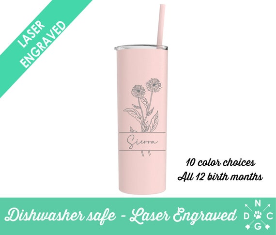 Birth Month Flower Personalized Tumbler