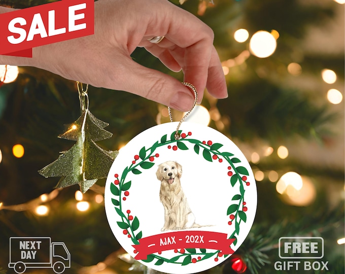 golden retriever ornament Dog ornament pet ornament custom dog ornament personalized dog dog lover gift dog christmas ornament retriever