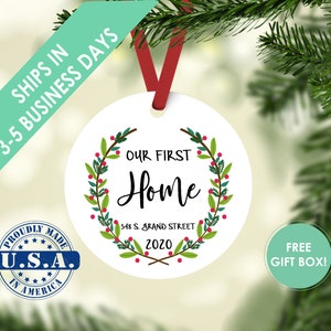 first home ornament / housewarming gift / Christmas ornament / new home ornament / our first home / first home / custom ornament / new home Full Color