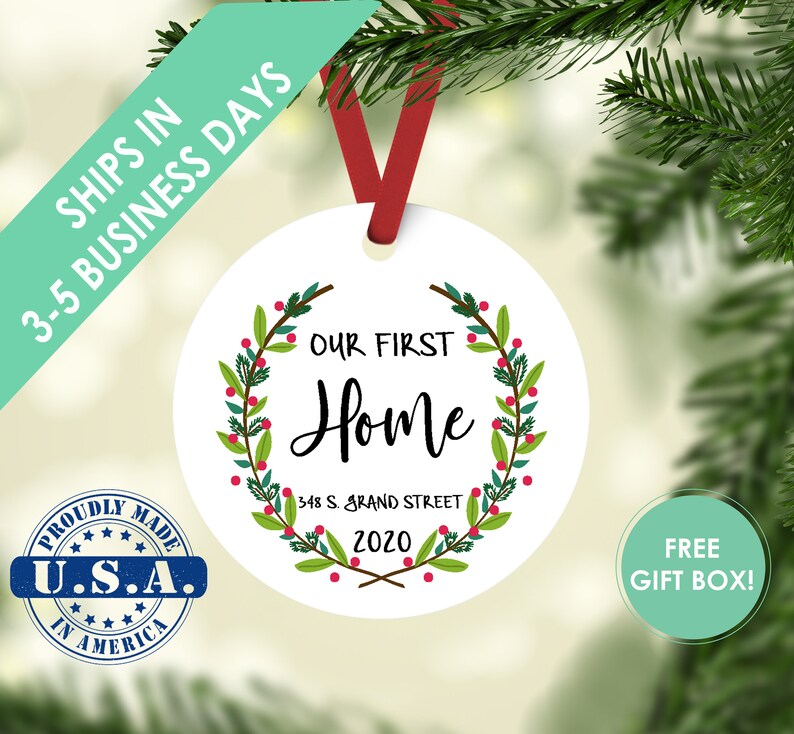 first home ornament / housewarming gift / Christmas ornament / new home ornament / our first home / first home / custom ornament / new home Full Color