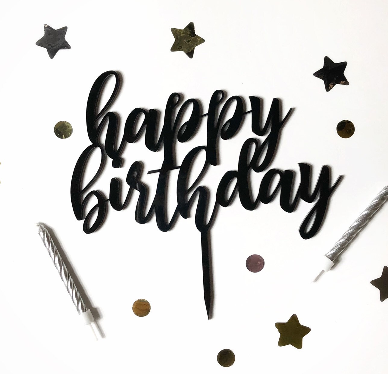 Happy Birthday Cake Topper Cake Topper Custom Cake Topper Etsy