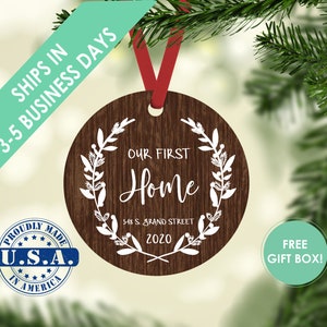 first home ornament / housewarming gift / Christmas ornament / new home ornament / our first home / first home / custom ornament / new home Faux Wood