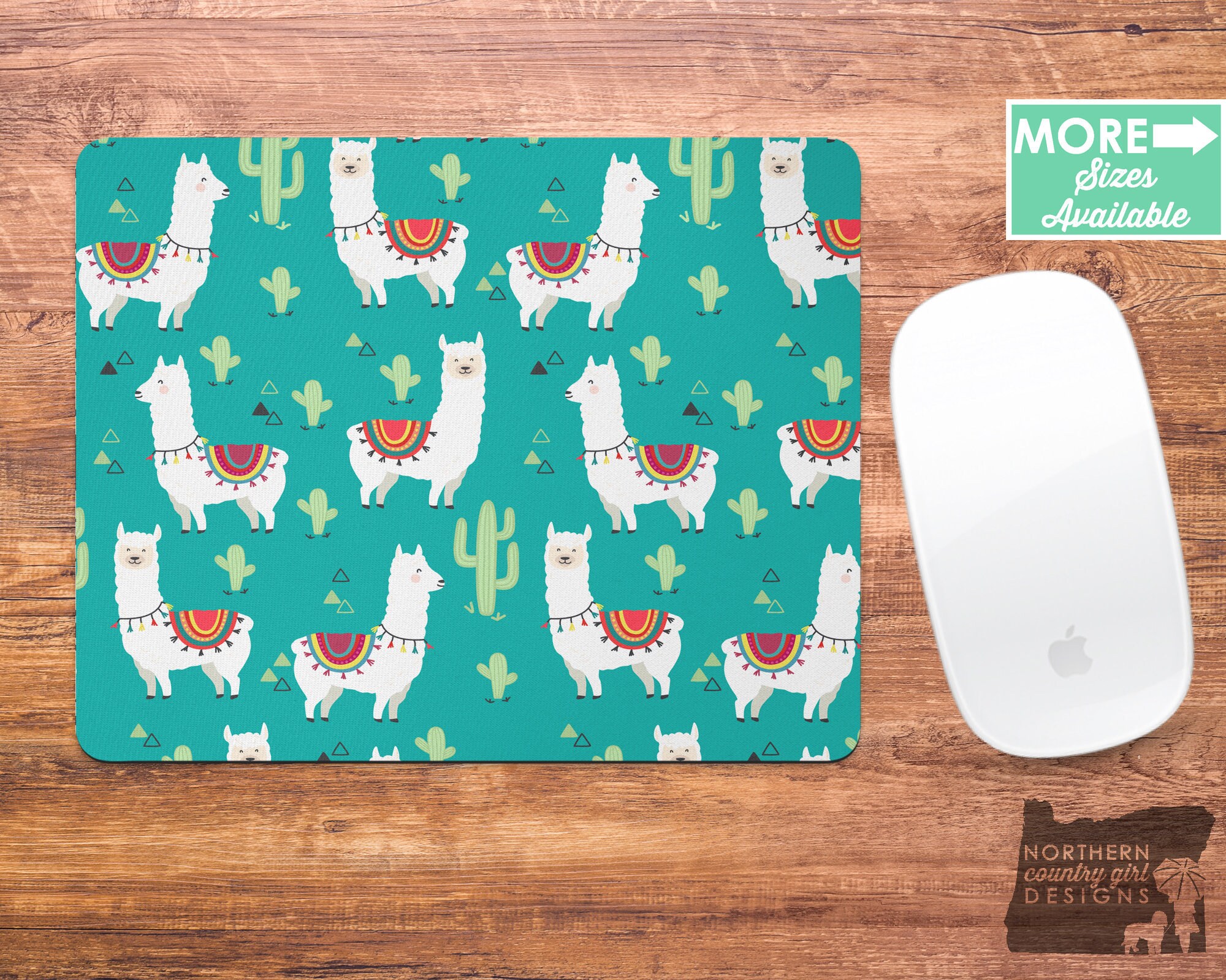 llama / mouse pad / llama mousepad / llama mouse pad / llama cactus