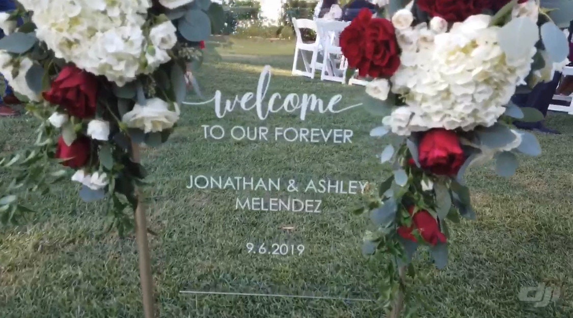Welcome Wedding Sign Acrylic Personalized Modern Wedding Welcome
