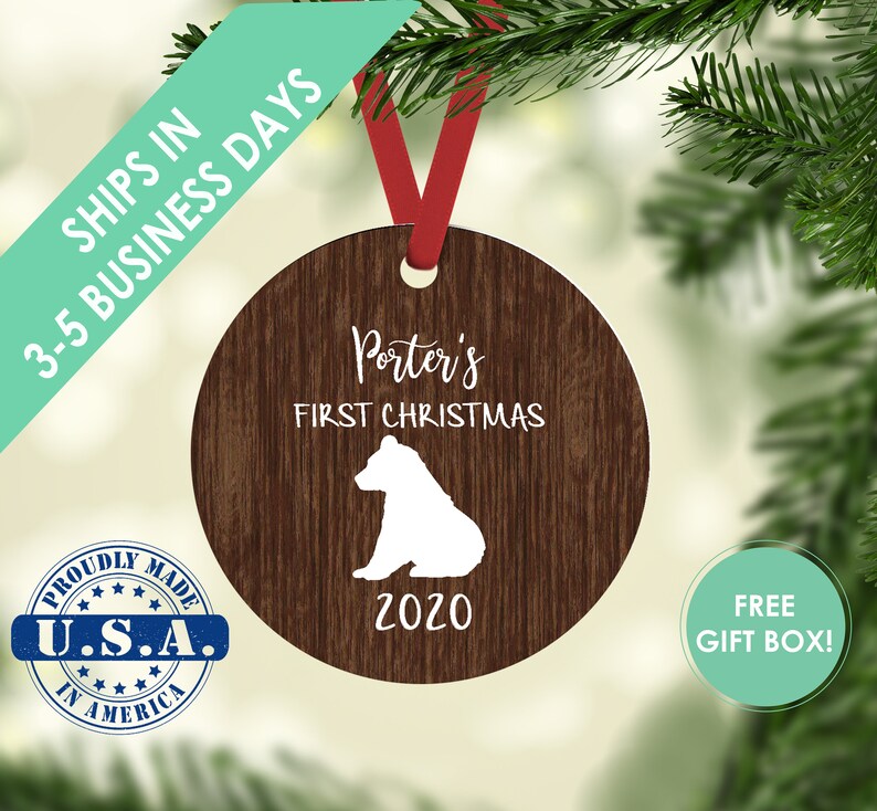 baby's first christmas bear ornament