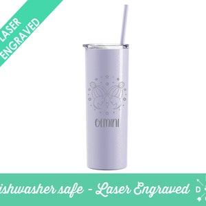 Astrology Symbols, Zodiac Tumblers, Zodiac Sign, Personalized Tumbler, Gift for Her, Laser Engraved Tumbler, Constellation Cups, Astrology GLITTER Lilac