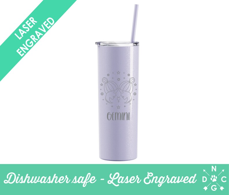 Astrology Symbols, Zodiac Tumblers, Zodiac Sign, Personalized Tumbler, Gift for Her, Laser Engraved Tumbler, Constellation Cups, Astrology GLITTER Lilac