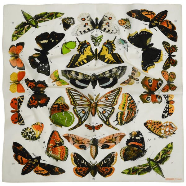 Pinned Bandana - Vintage Inspired Cotton Print, Butterflies