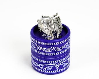 Luna Moth Bandana Ring- Metal | Neckerchief Slide | Heirloom Accessory | Silver | Vintage Style | Unique | Hair Accessory | Fashion Gift
