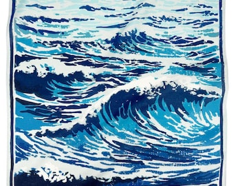 Ocean Waves Bandana - Book Inspired 24" Cotton | Nautical | Family Gift | Large | Girlfriend | Unique Booklover Gift | | Scarf | Soft