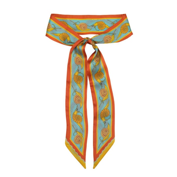 Snail Skinny Scarf – Silky Ribbon Hair Accessory, Purse Accent, Neckerchief