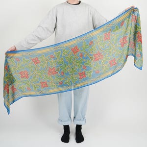 Vines Scarf – Green Floral Cotton Blend Accessory – Book Inspired Design