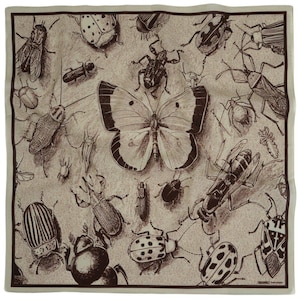 Insectarium Bandana – Victorian Beetle Butterfly Print Cotton Neckerchief