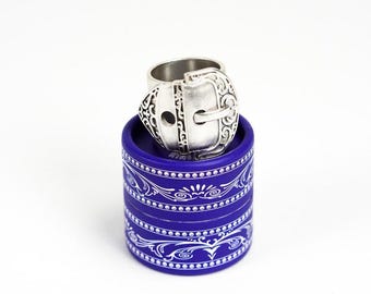 Buckle Bandana Ring- Metal | Neckerchief Slide | Heirloom Accessory | Silver | Vintage Style | Unique | Hair Accessory | Fashion Gift