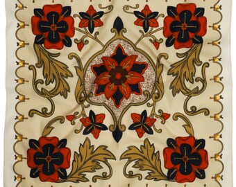 Revival Bandana - Vintage-Inspired Cotton Print (Tan, Orange)