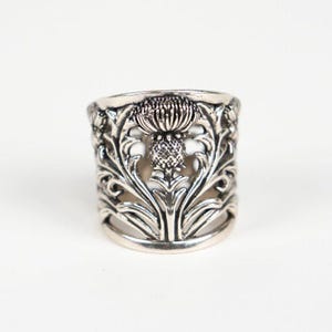 Thistle Bandana Ring – Solid Brass Scarf Slide Accessory (Spanish Artist Designed)