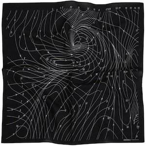 Bandana hydrographique - imprimé en coton d'inspiration vintage (noir)