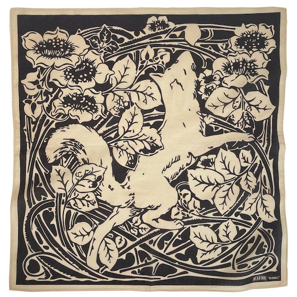 Bramble Bandana | Floral Fox Cotton Bandana – Book Inspired Fairytale Design