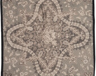 Lace Silky Scarf | Vintage Print | Book-Inspired Neck Scarf, Hair Accessory