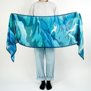 Tides Scarf - Book Inspired - Soft Cotton Blend | Blue Accessory | Beach Ocean Design | Seasonal Accessory | Trendy Fashion | Outfit