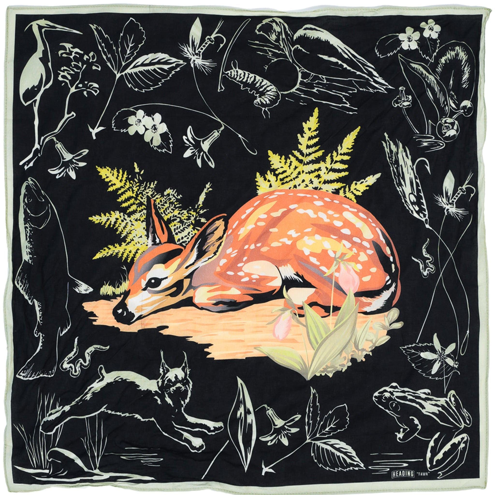 Fawn Bandana - Book Inspired Natural Cotton Scarf Tapestry