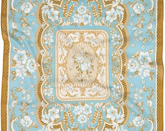 Récolte Blue Floral Cotton Bandana – French Tapestry Inspired Hairband, Neckerchief