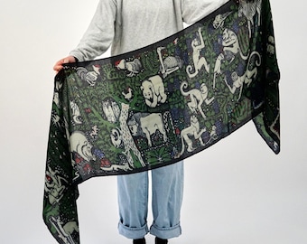 Kingdom Scarf - Book Inspired - Book Inspired - Soft Cotton Blend | Green | Rainforest | Booklover Gift | Unique | All Season Accessory