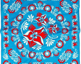 Ornament Bandana - Book Inspired 24" Natural Cotton | Abstract | Red White Blue | Stylish | Booklover Gift | Boyfriend Gift | Unique