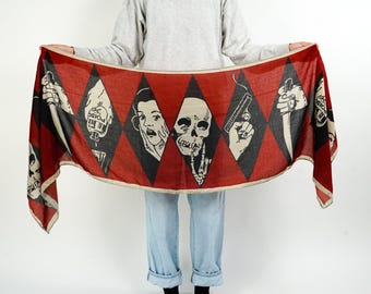 Murder Mystery Cotton Scarf – Gothic True Crime Booklover Gift