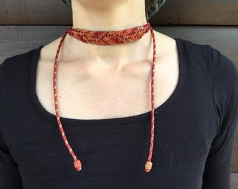 Made to order; Leather choker; Purple and pink kangaroo choker; Women/'s choker; Hand braided and knotted; Marlingspike Knotting