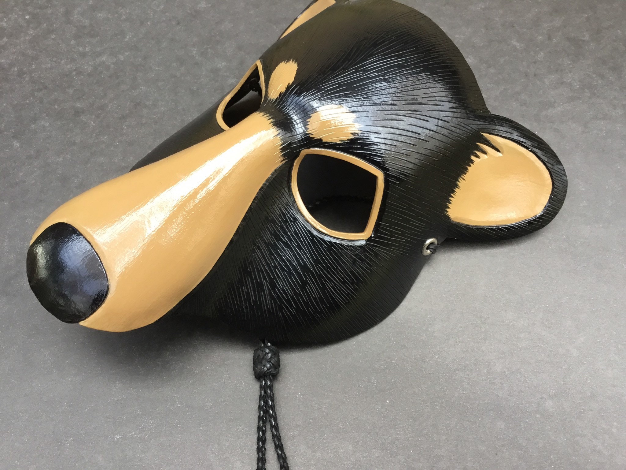 Auf Bestellung gefertigt Bär Maske aus Leder Unisex Maske | Etsy