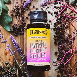 Lavender Elderberry Infused Honey / Fruity and Floral / 10oz image 1