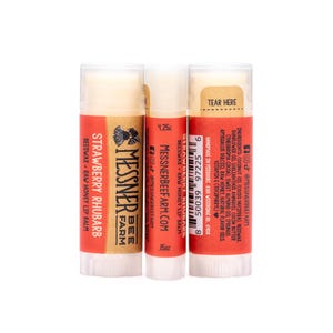 Strawberry Rhubarb - Raw Honey and Beeswax Lip Balm