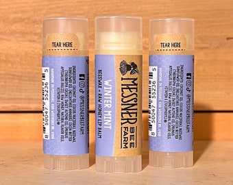 Winter Mint Raw Honey and Beeswax Lip Balm