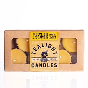 100% Beeswax Tealight Candles - 6 Tealights