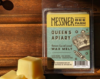 Queen's Apiary Wax Melt - Fabriqué avec du soja, de la cire d'abeille et de la noix de coco - Sans paraffine !