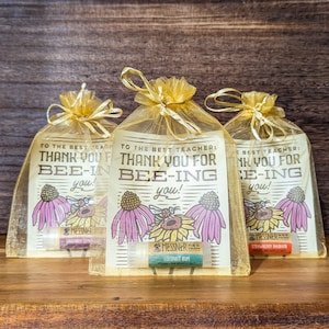 Let your teachers know they&#39;re the best! Teacher Appreciation Gift - Raw Honey and Beeswax Lip Balm Gift Bag