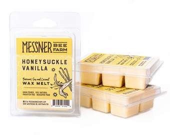Honeysuckle Vanilla Bean Wax Melts - Made with Soy, Beeswax and Coconut - Paraffin Free!!
