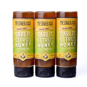 Roasted Garlic Citrus Infused Honey / Savory and Zesty / 12oz