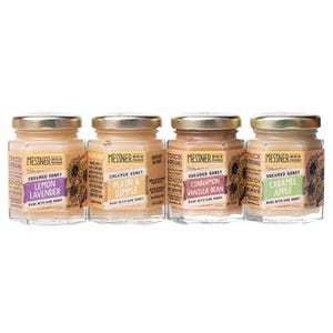 3oz. Sampler Pack - Try Cinnamon Vanilla Bean, Lemon Lavender, Plain + Simple & Caramel Apple Creamed Honey Flavors!