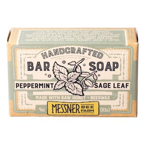 Peppermint Sage Soap - Made with Raw Honey and Beeswax