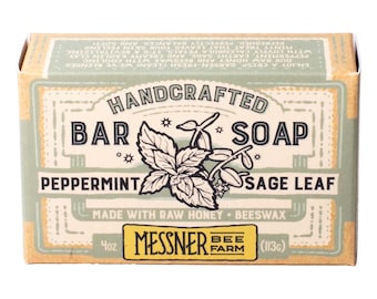 Peppermint Sage Soap - Made with Raw Honey and Beeswax
