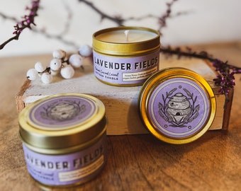 Lavender Fields 4oz Candle - Made with Soy, Beeswax and Coconut - Paraffin Free!!