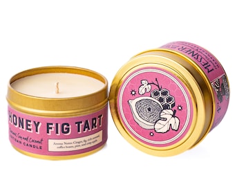 Honey Fig Tart 4oz Candle - Made with Soy, Beeswax and Coconut - Paraffin Free!!