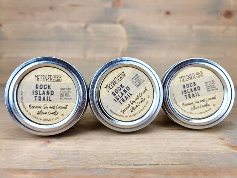 Rock Island Trail 4oz Candle Beeswax and Coconut Made with Soy Paraffin Free!!