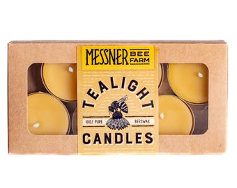 Velas de té 100% cera de abejas - 6 velas