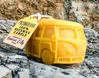 Retro Bus 100% Beeswax Candle