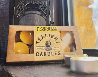 100% Beeswax Tealight Candles - 6 Tealights