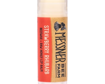 Strawberry Rhubarb - Raw Honey and Beeswax Lip Balm